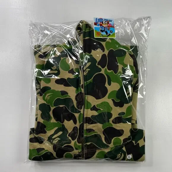 BAPE Green ABC Camo Logo Edition Full Zip Hoodie Size L - Picture 9 of 9